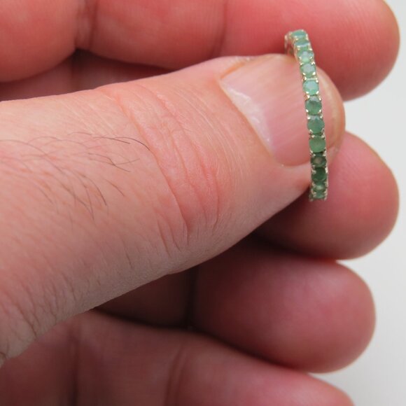 Genuine Emerald *925 Sterling Silver Ring - Picture 2 of 9